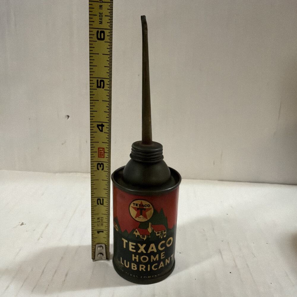 Texaco Gas & Oil Advertising Can Red Black Green Collectible